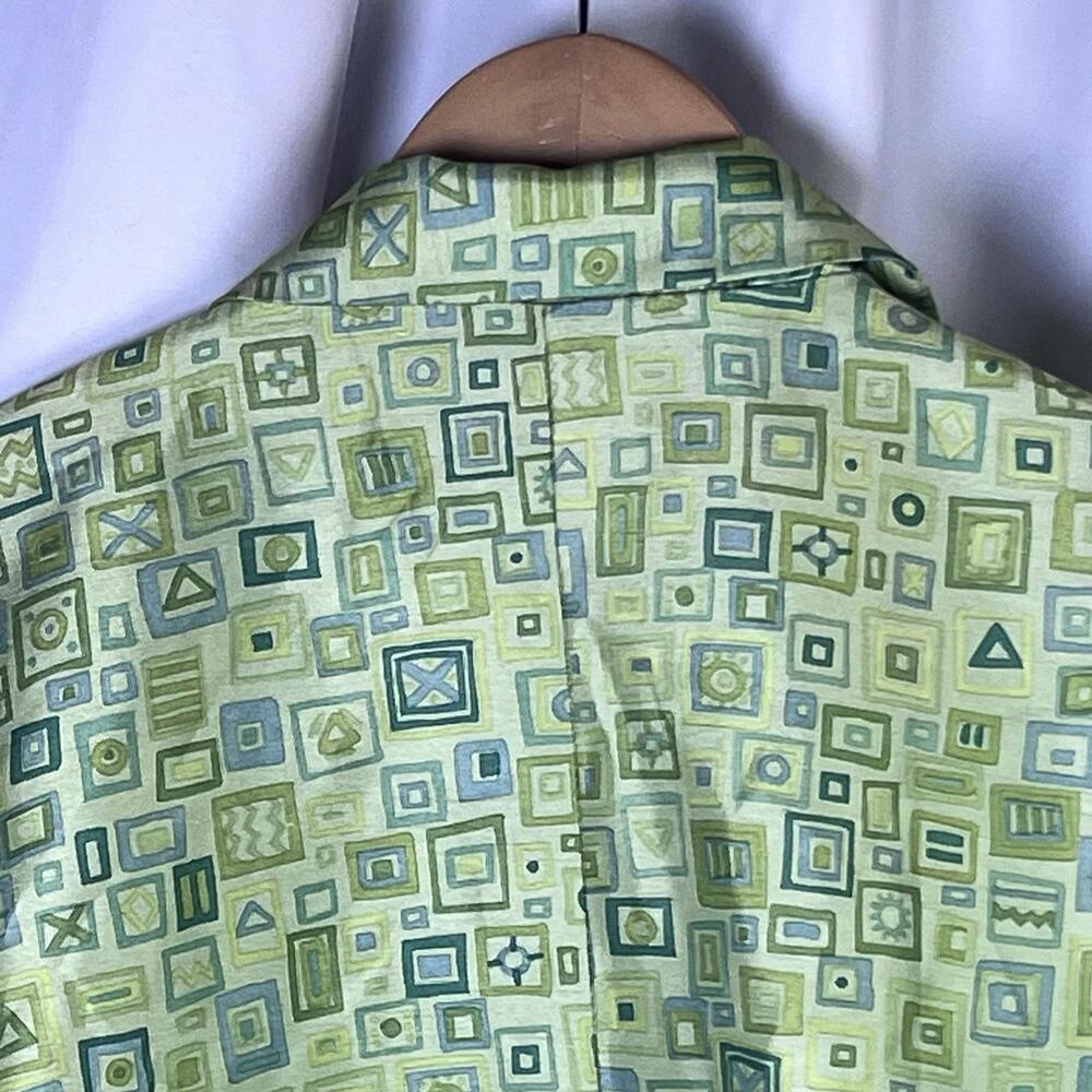 HMH Melissa Harper Green Lightweight Geometric Print Jacket. EUC Size 12 - Picture 7 of 9